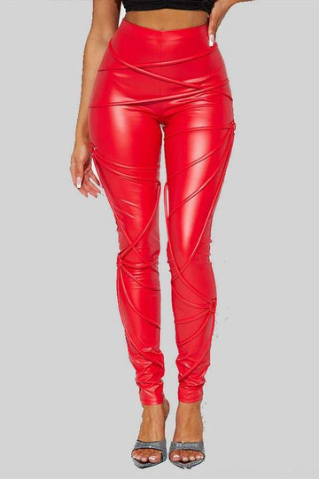STRAPS VINYL LEGGINGS