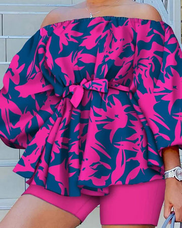 Chic Belted Floral Summer Ensemble