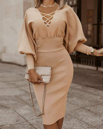 Fashionable Knot Front Bodycon Dress