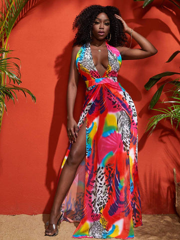 Leopard Print Chic Maxi Dress