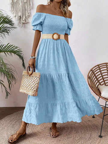 VCAY WOMEN ELEGANT SUMMER PRINTED MAXI DRESS