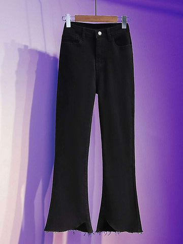 Flared Black Jeans for Teens, Fashionable Look