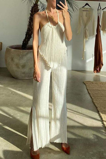 WRINKLES TOP AND PANTS SET