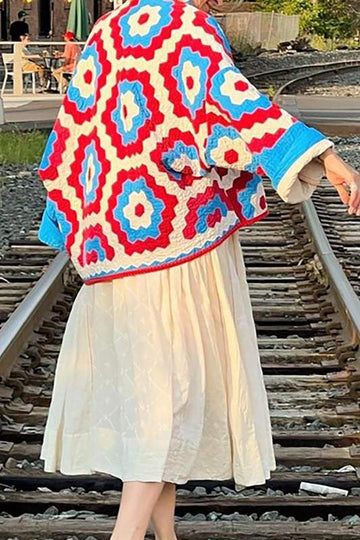 FLORAL PRINT LONG SLEEVE CARDIGAN