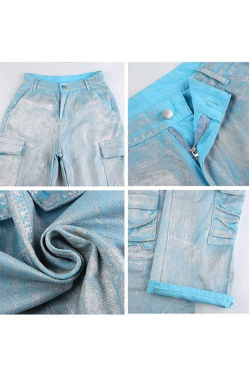 SILVER DENIM LONG JEANS