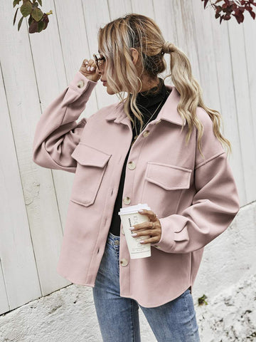 FLAP POCKET HIGH LOW HEM COAT