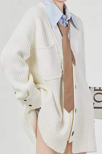 V NECK KNIT CARDIGAN