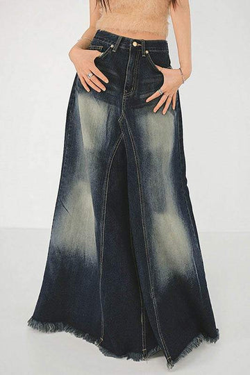 Boho Style Denim Skirt Casual Chic Look