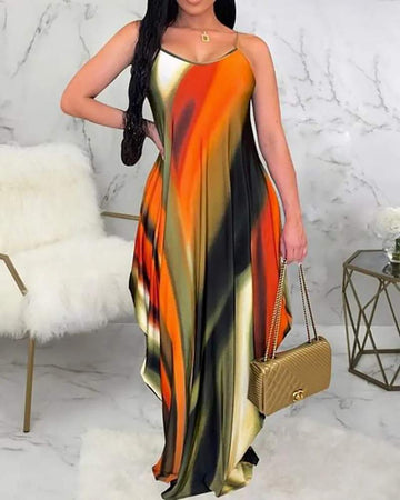Stylish Maxi Dress, Vibrant Summer Look