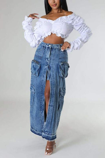 Trendy Outfit for Summer: Denim & Off-Shoulder