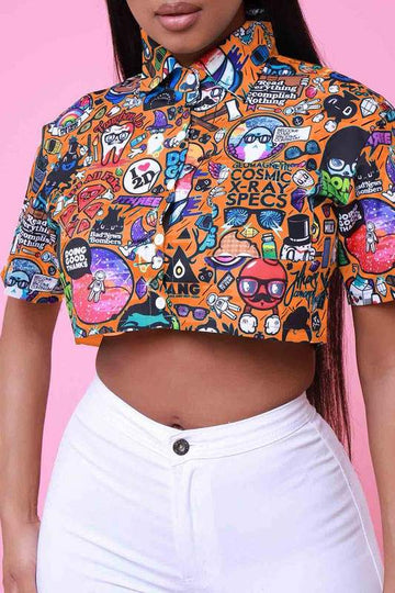 GRAPHIC CROP SHIRT