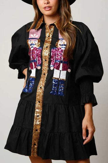 CHRISTMAS PLEATED MINI DRESS