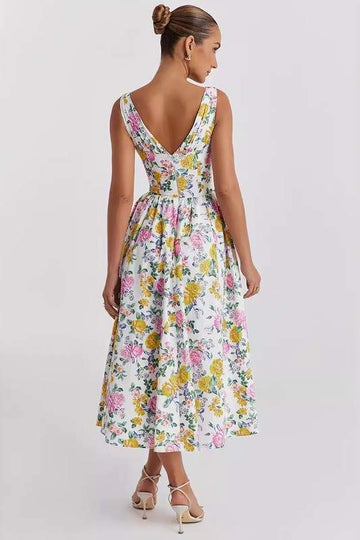 FLORAL PRINT MIDI DRESS