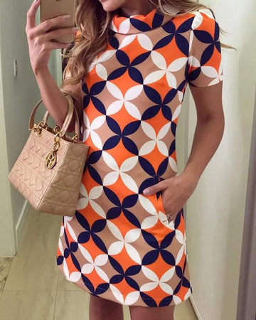 Women's Geometric Dress, Comfortable Fit