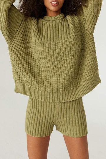 KNIT CROCHET TOP SHORTS SET