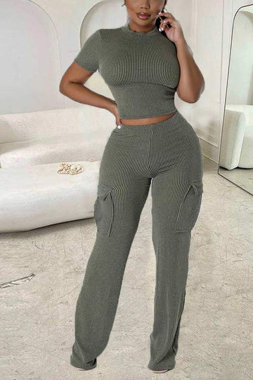 STRIPED TOP AND PANTS SET