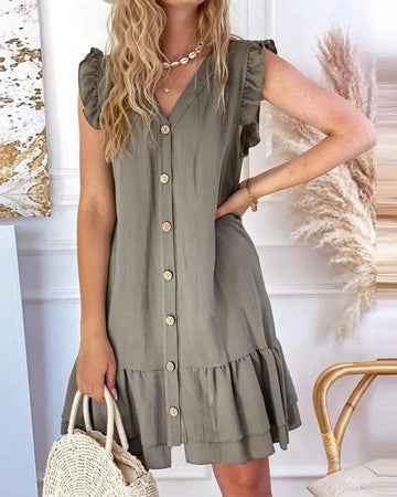 Lightweight Buttons Dress, Perfect Summer Apparel