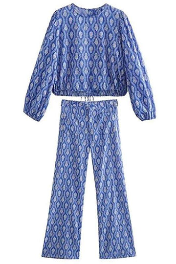 PRINTED LONG SLEEVE AND PANTS SET
