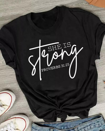 Letter Print Short Sleeve Tshirt