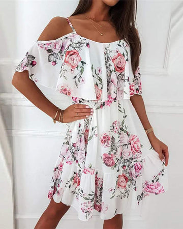 Cold Shoulder Floral Dress, Womenâs Sundress