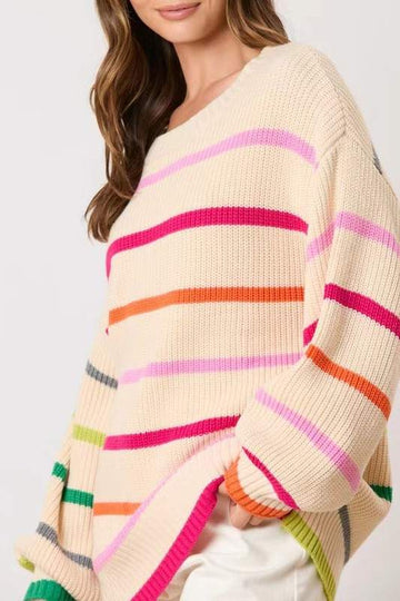 MULTICOLORED STRIPED SWEATER