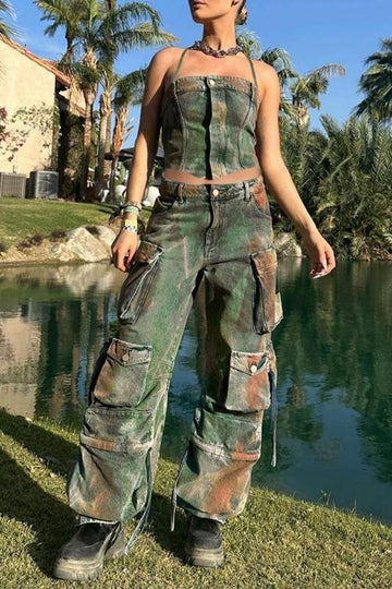 HALTER STRAP DENIMSETS