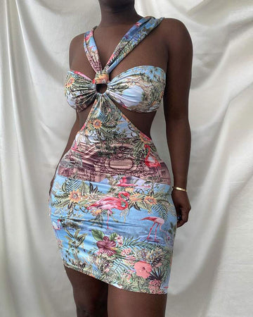 Cut-Out Floral Bodycon Dress - Summer Essential