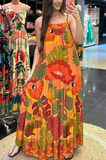 SUMMER SLEEVELESS FLARE MAXI DRESS