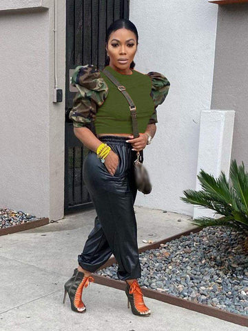 Urban Streetwear: Puff Sleeve & Leather