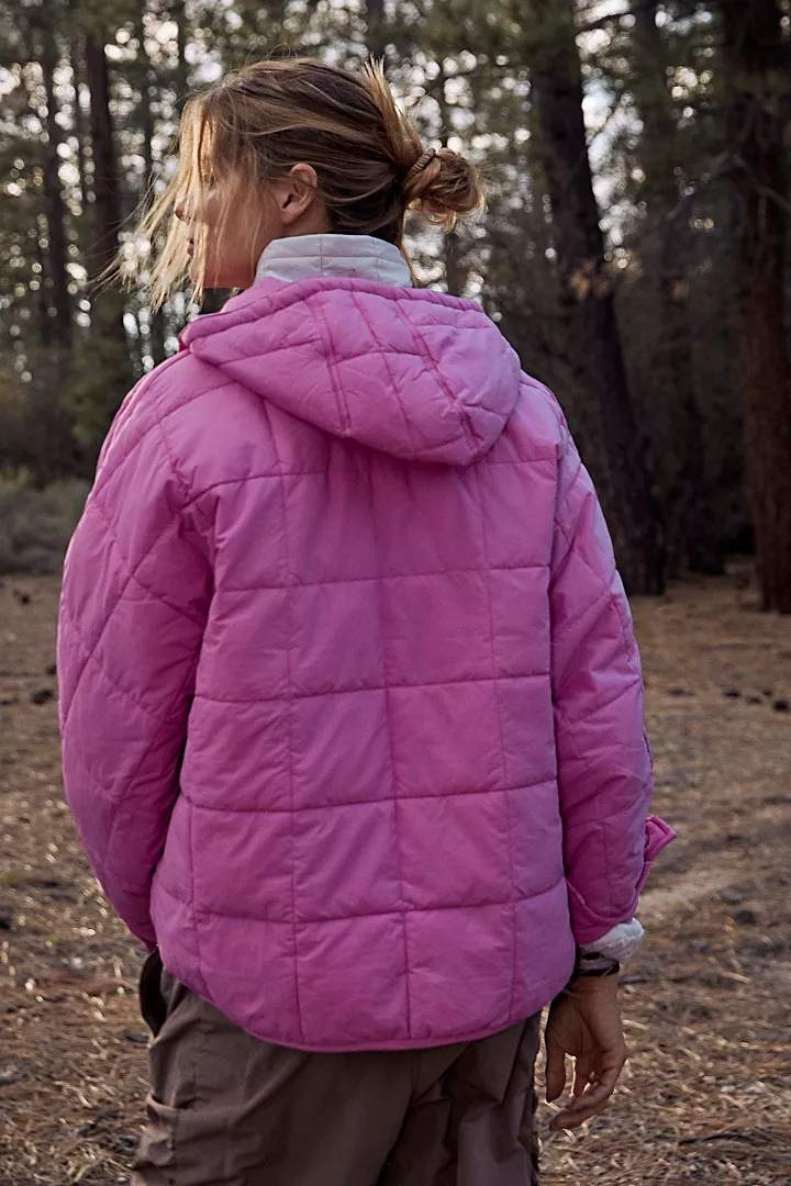 SOLID COLOR HOODED COTTON PADDED FOLDABLE PADDED PULLOVER POCKET LONG SLEEVE COAT FOR WOMEN