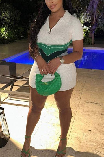 KNITTED POLO SHORT DRESS