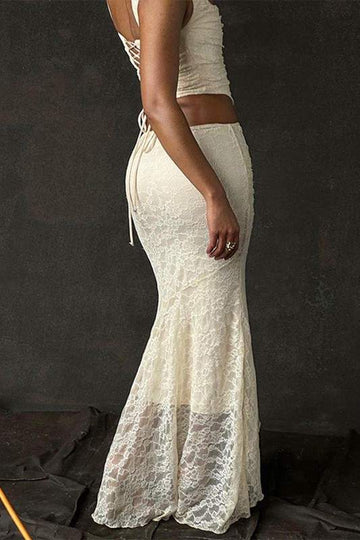 LACE CROP TOP AND MAXI SKIRT SET