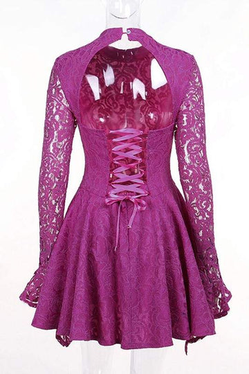 LACE FLARE MINI DRESS