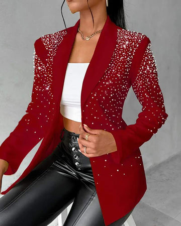 BEADED SHAWL COLLAR BLAZER COAT