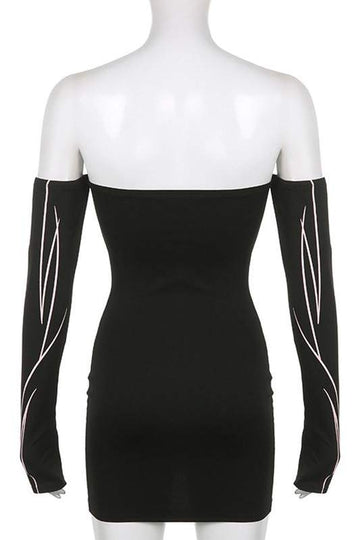 STRAPLESS MINI BLACK DRESS