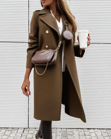 LONG SLEEVE DOUBLE BREASTED OVERCOAT