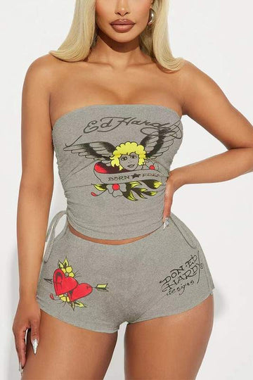 GRAPHIC TUBE AND SHORTS SET
