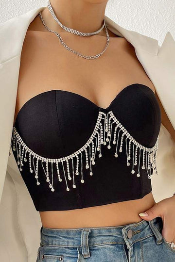 RHINESTONES BUSTIER TOP