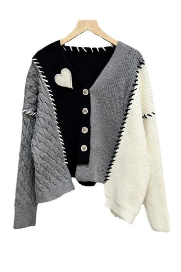 V NECK KNITTED BUTTON CARDIGAN