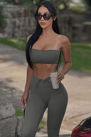 SOLID TUBE BANDUE AND PANTS SET