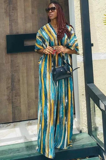 GRAPHIC V NECK SHIRT AND WIDE LEG PANTS SET