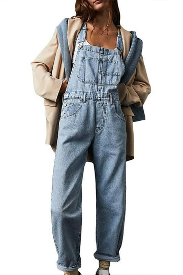 WOMEN S CASUAL LOOSE DENIM OVERALLS