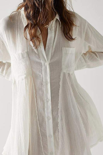SOLID SHIRT MINI DRESS