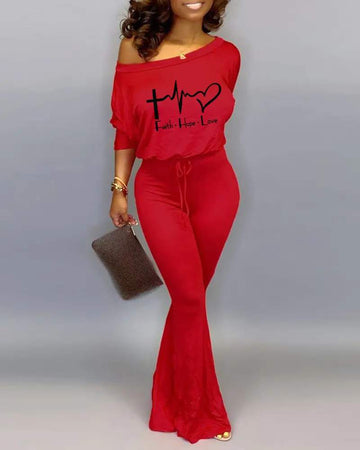Stylish Off-Shoulder Flared Jumpsuit