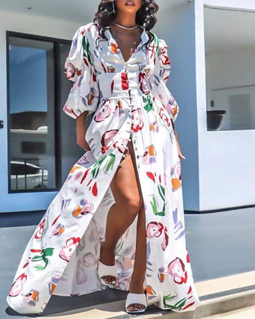 Midi Length Dress, Stylish Floral Maxi Dress