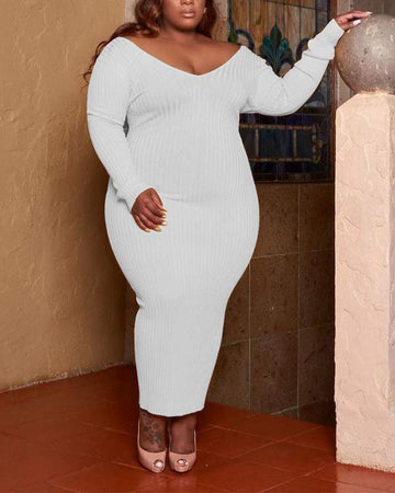 Autumn Ribbed Dress for You