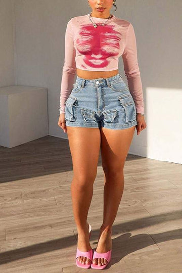 DENIM SHORTS