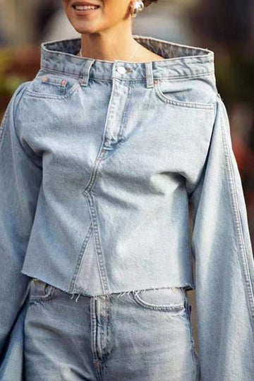 FASHION DENIM SHIRT TOP