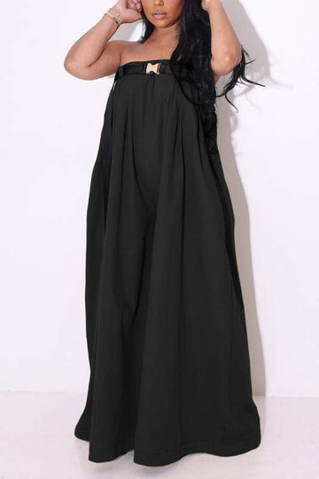 STRAPLESS WIDE LEG JUMPSUITS