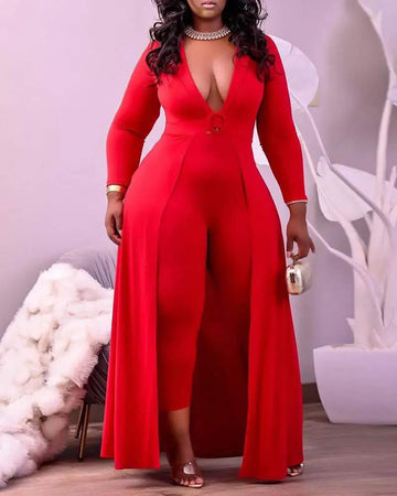 Evening Gown, Red Long Sleeve Formal Dress